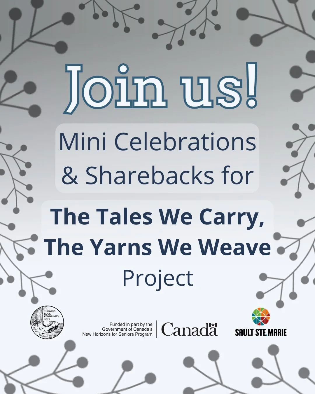 JOIN US!
.
Mini Celebrations &amp; Sharebacks
Reflecting on The Tales We Carry, The Yarns We Weave Project
.
Together, we&rsquo;ll review the artful ideas and objects we&rsquo;ve collected and made together through The Tales We Carry, The Yarns We We