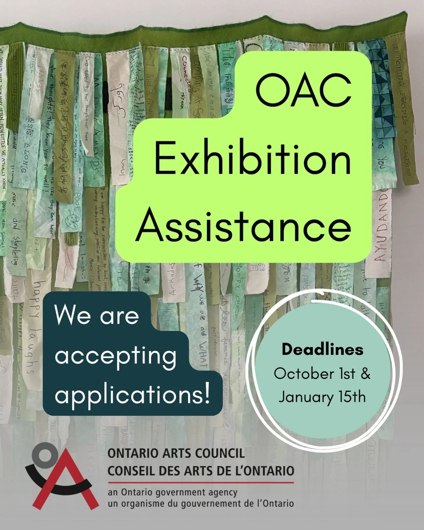 📣 Did you know? 📣
Thinking Rock Community Arts is a Zone 5 recommender to the Ontario Arts Council&rsquo;s Exhibition Assistance Program, which supports Ontario-based artists and artist collectives working in visual arts, craft and media practices 