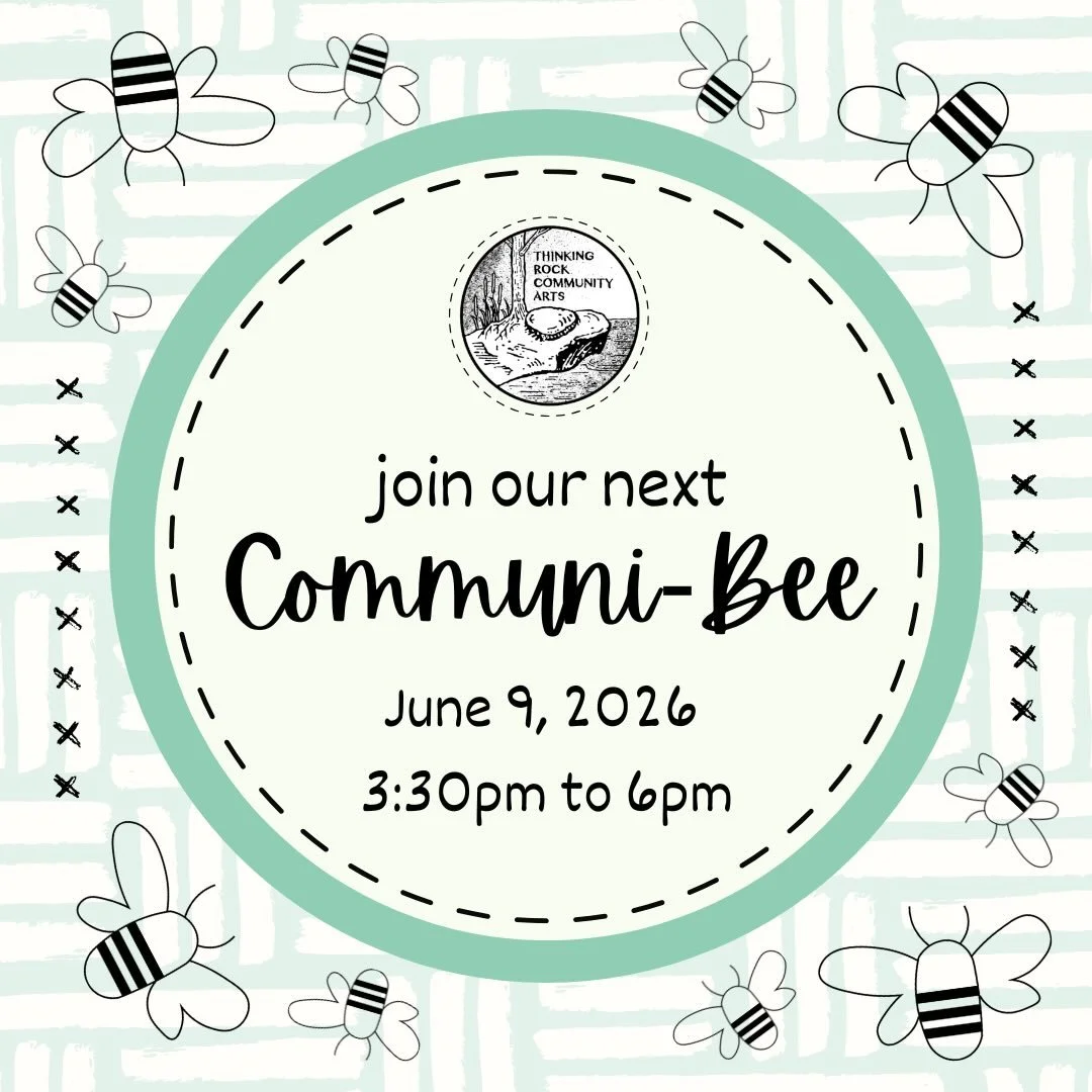 With summer fast approaching, we&rsquo;re re-launching Communi-Bees at Thinking Rock Community Arts!
.
Join us @ TRHQ on Tuesday, June 9th from 3:30pm to 6pm. We&rsquo;ll be working together to finish some of our Social Fabrics-in-process, including 