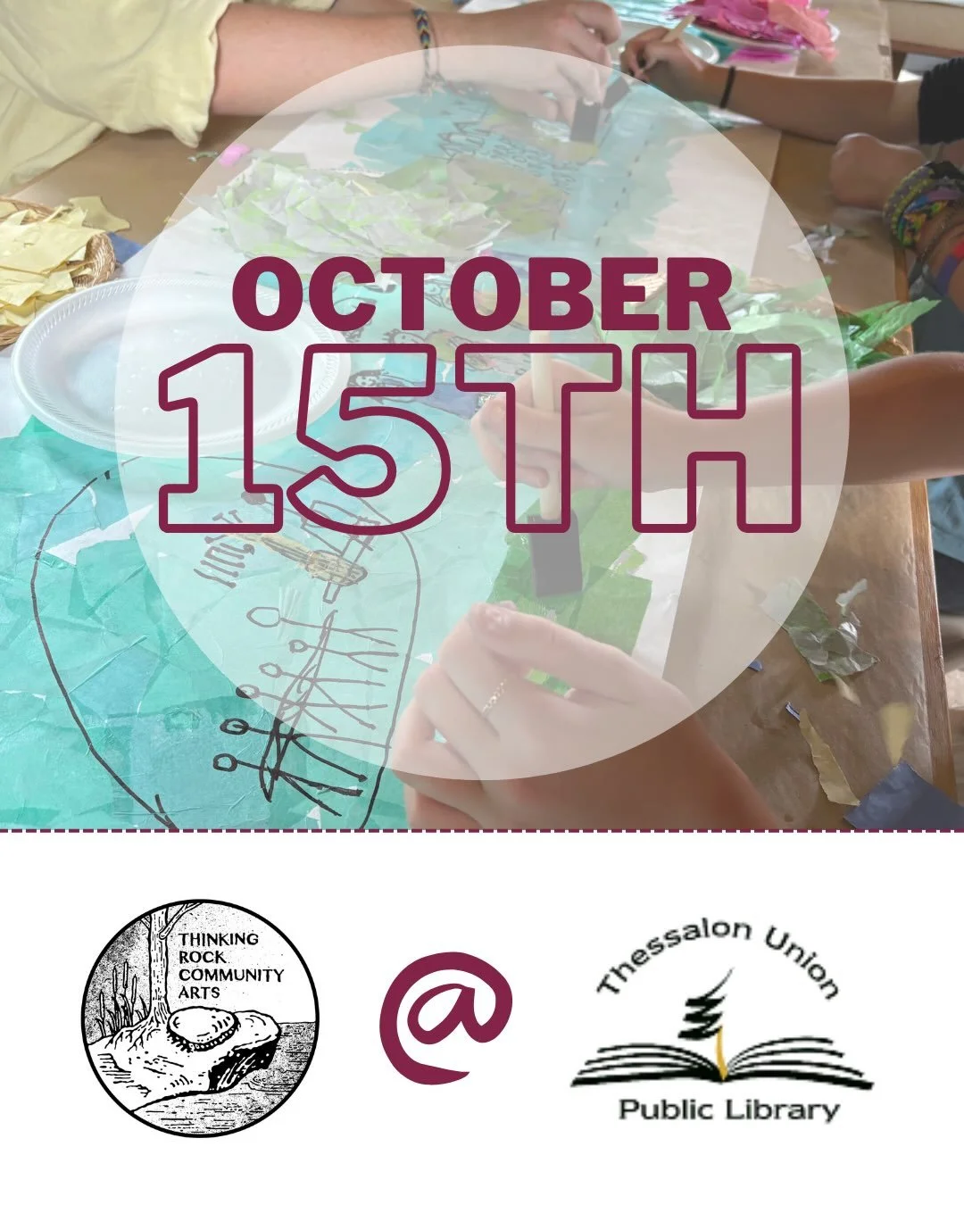 Join our next drop-in program at the Thessalon Public Library, coming up this Thursday, October 15th from 4pm to 6pm!
.
We&rsquo;ll be bringing some hands-on activities to make and do together that are part of our larger, multi-year Social Fabric com
