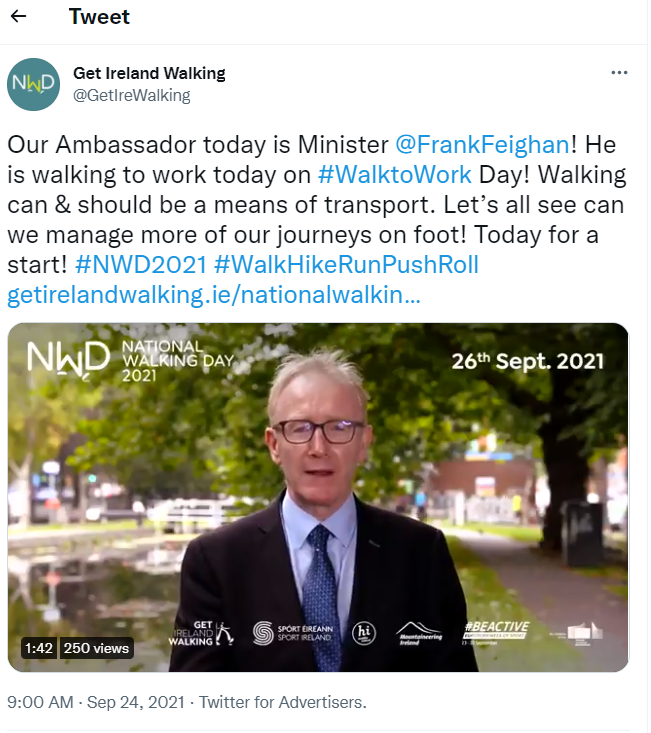 Frank Feighan (Minister with responsibility for the national drug strategy) was chosen as an ambassador for the day for his abilities to walk away from his duties