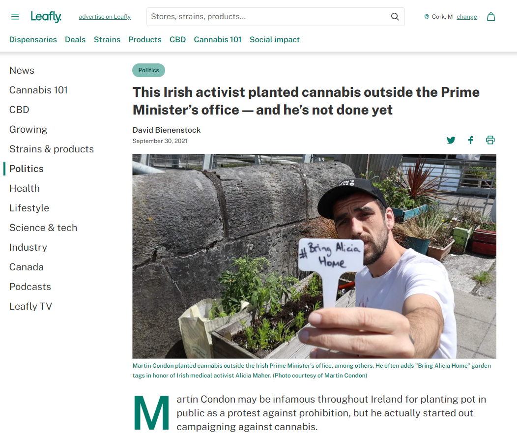 A screen shot taken from the article over on Leafly