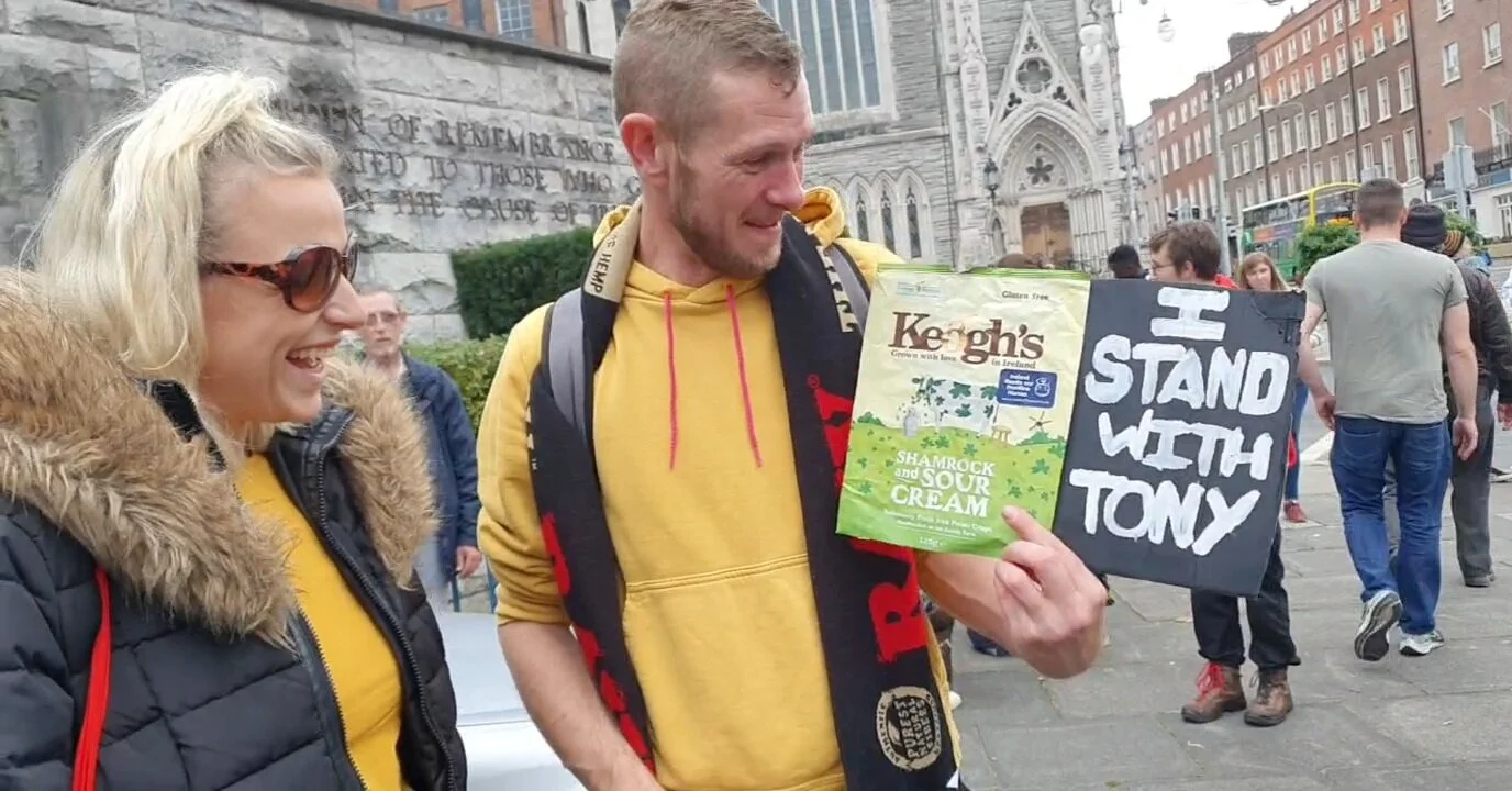 Some beautiful supporters of Tony Keogh at a recent protest in Dublin Ireland