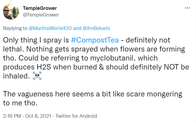 An educated response from highly experienced Cannabis grower and panel member of “High on Homegrown” Temple Grower