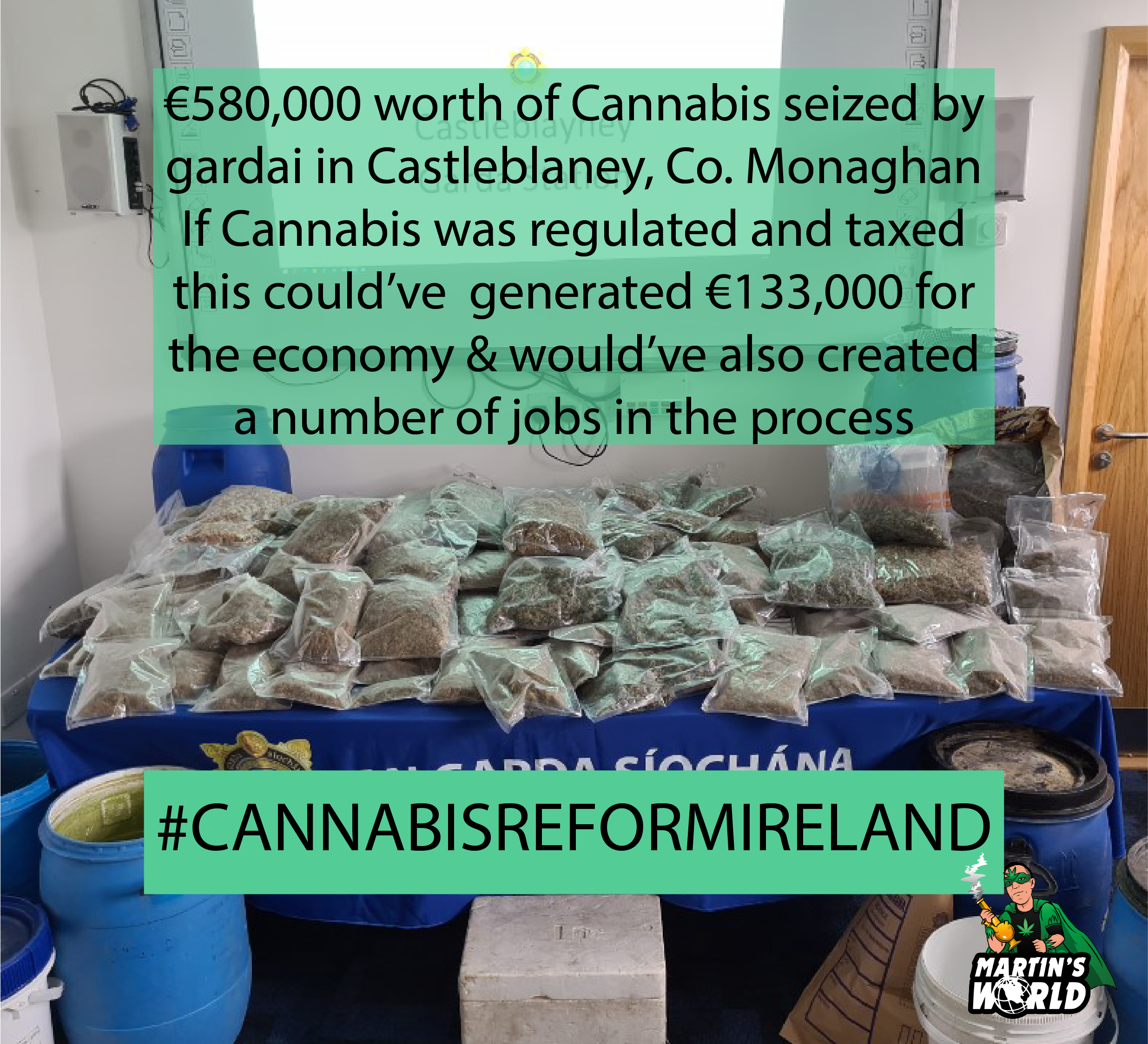 Over half a million euro worth of cannabis seized in Castleblayney, Co. Monaghan