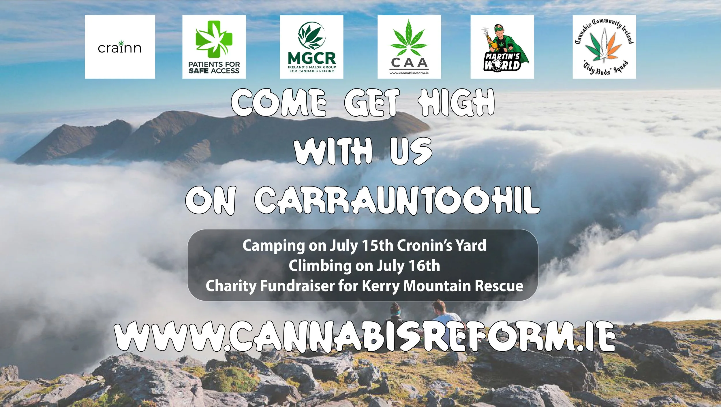 Come get High with us and climb Irelands Highest mountain Carrauntoohil.  