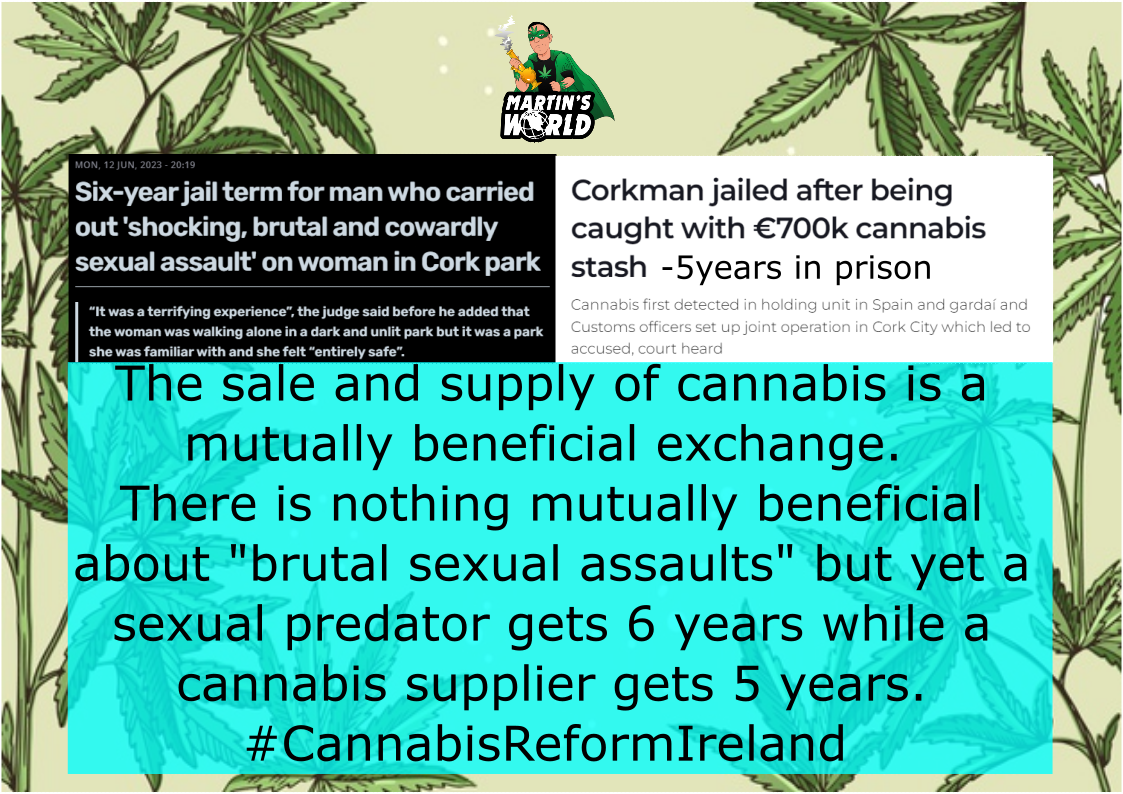 Why do we send cannabis dealers to prison for as long as perpetrators of Brutal sexual assaults?