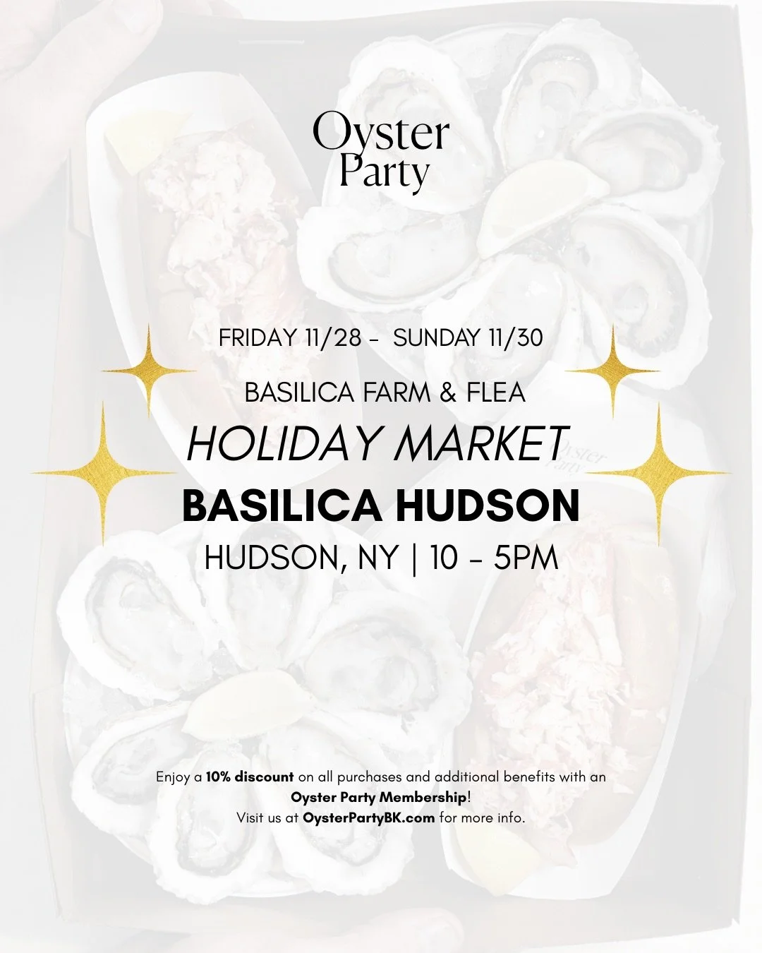 We will see you this weekend at Basilica Hudson Holiday market serving your favorite lobster rolls and the freshest oysters! Along with special holiday deals on our merch when you visit our booth!