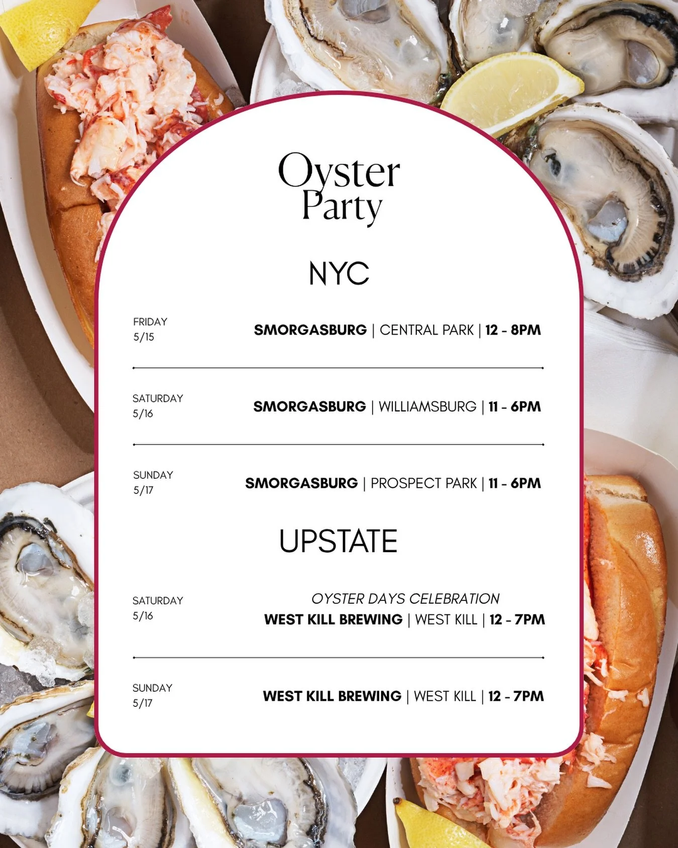 ☀️ Beautiful weekend. 😎 Elite vibes. 🦪 We&rsquo;re pulling up with the oyster and lobster rolls all weekend. 🦞