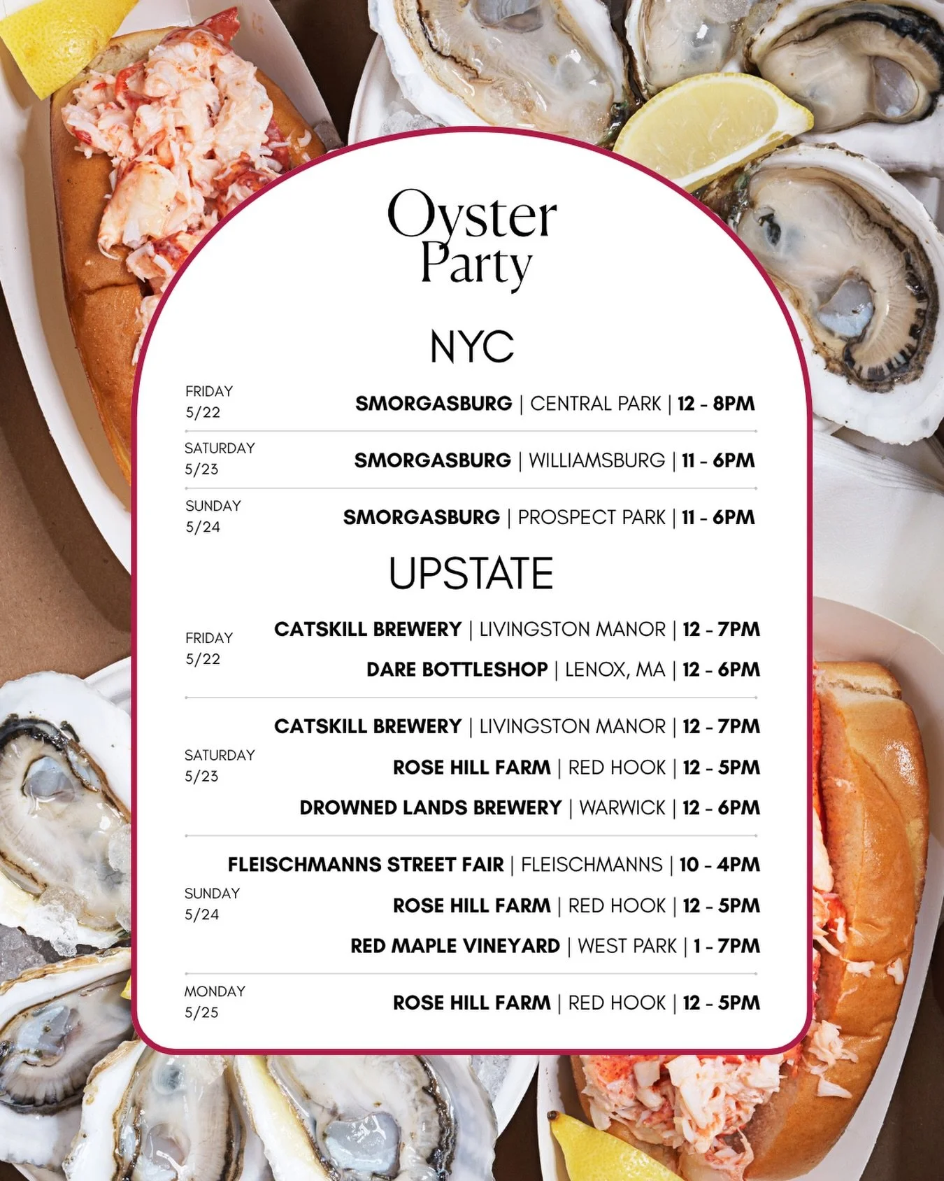 ✨ Memorial Day weekend plans? We got you covered! 🦪 Oysters, lobster rolls and caviar all weekend! 🦞