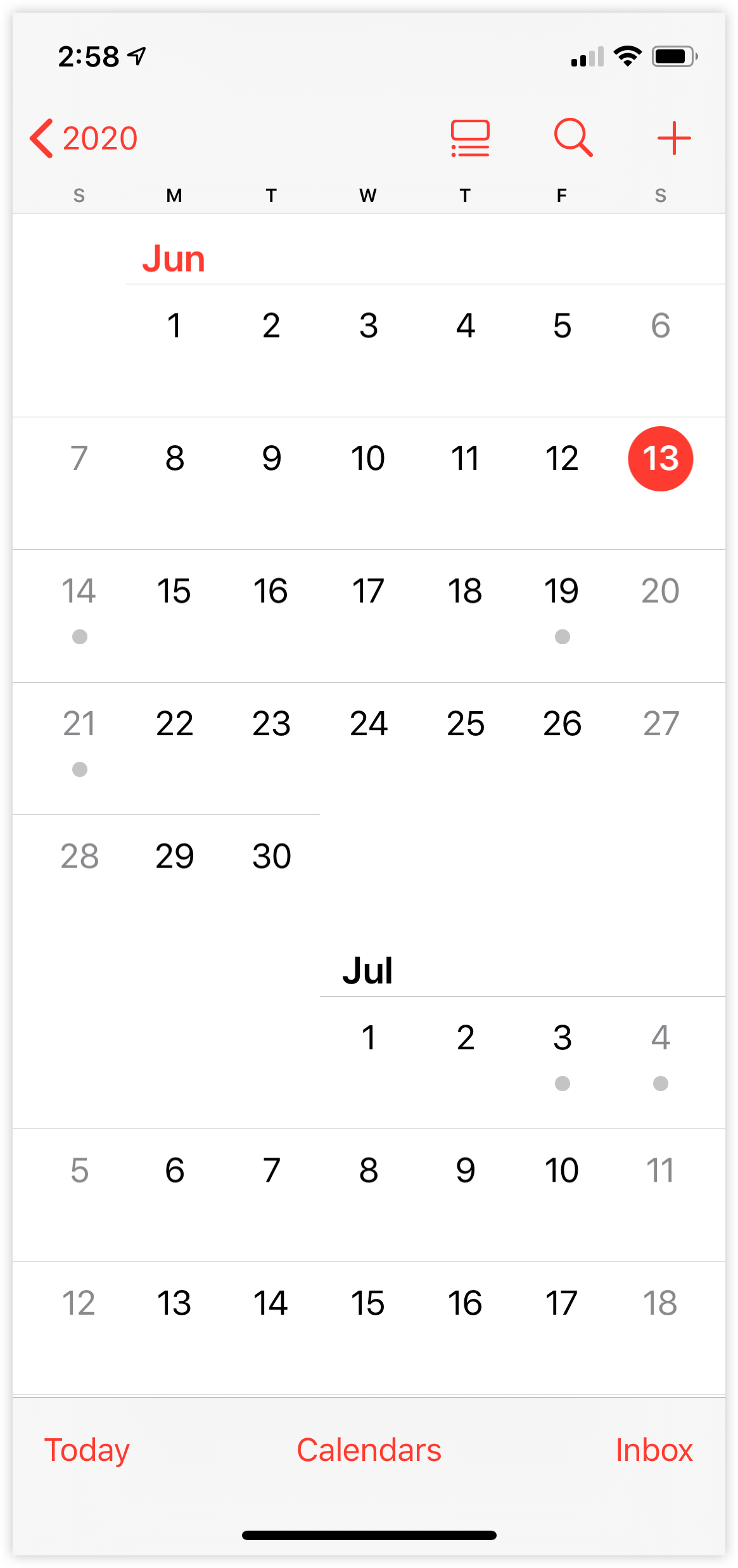 iOS Calendar UI