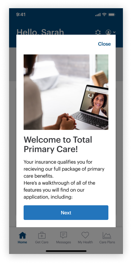 Intro modal