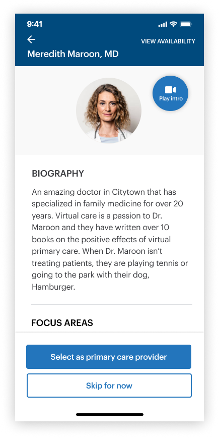 Provider bio