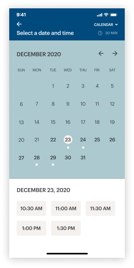 Appointment calendar