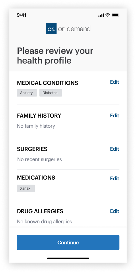 Review health profile