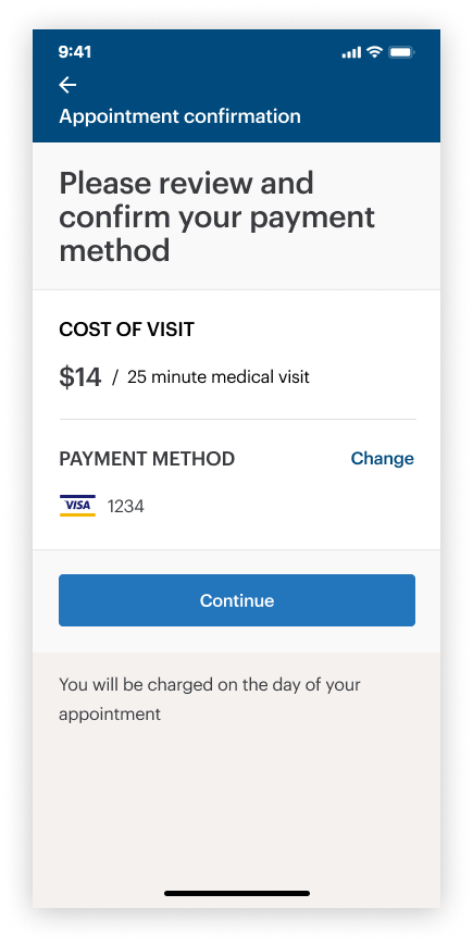 Payment confirmation