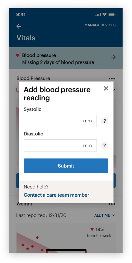 Add vital data