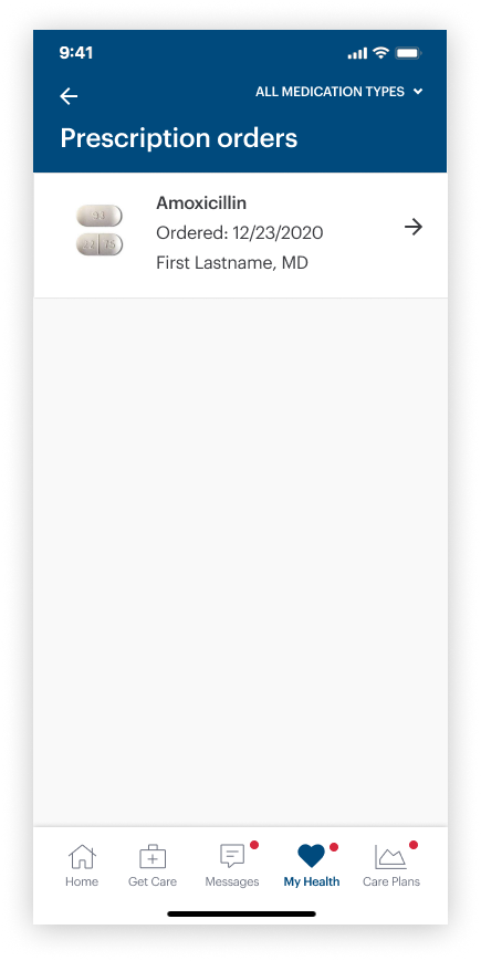 Prescription list