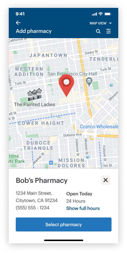 Pharmacy selection