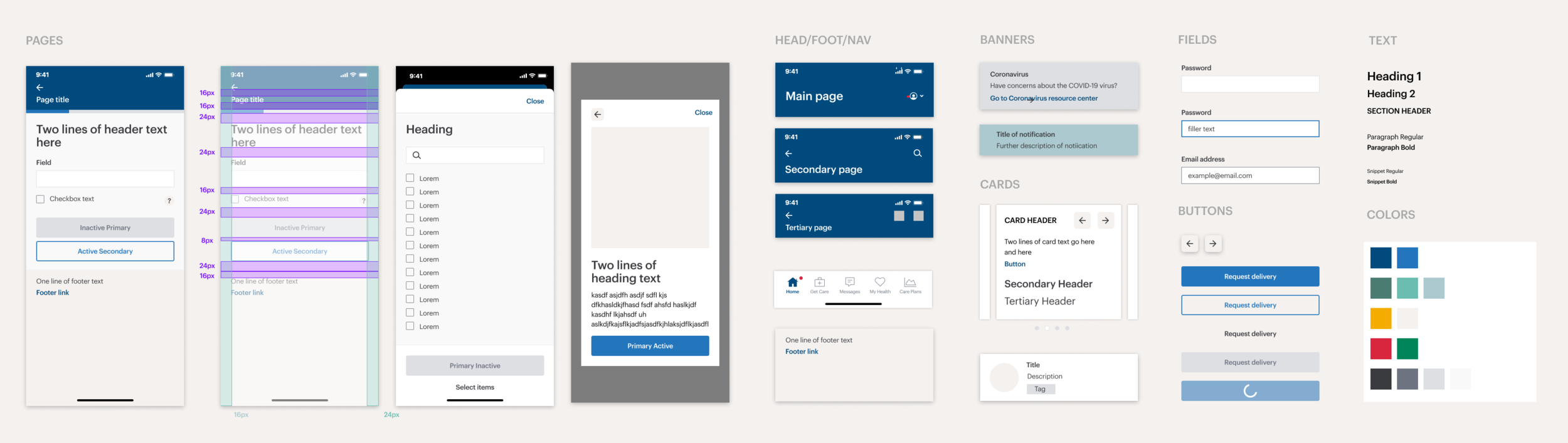 I created each element, referencing our brand identity guidelines and the Apple HIG (Human Interface Guidelines).