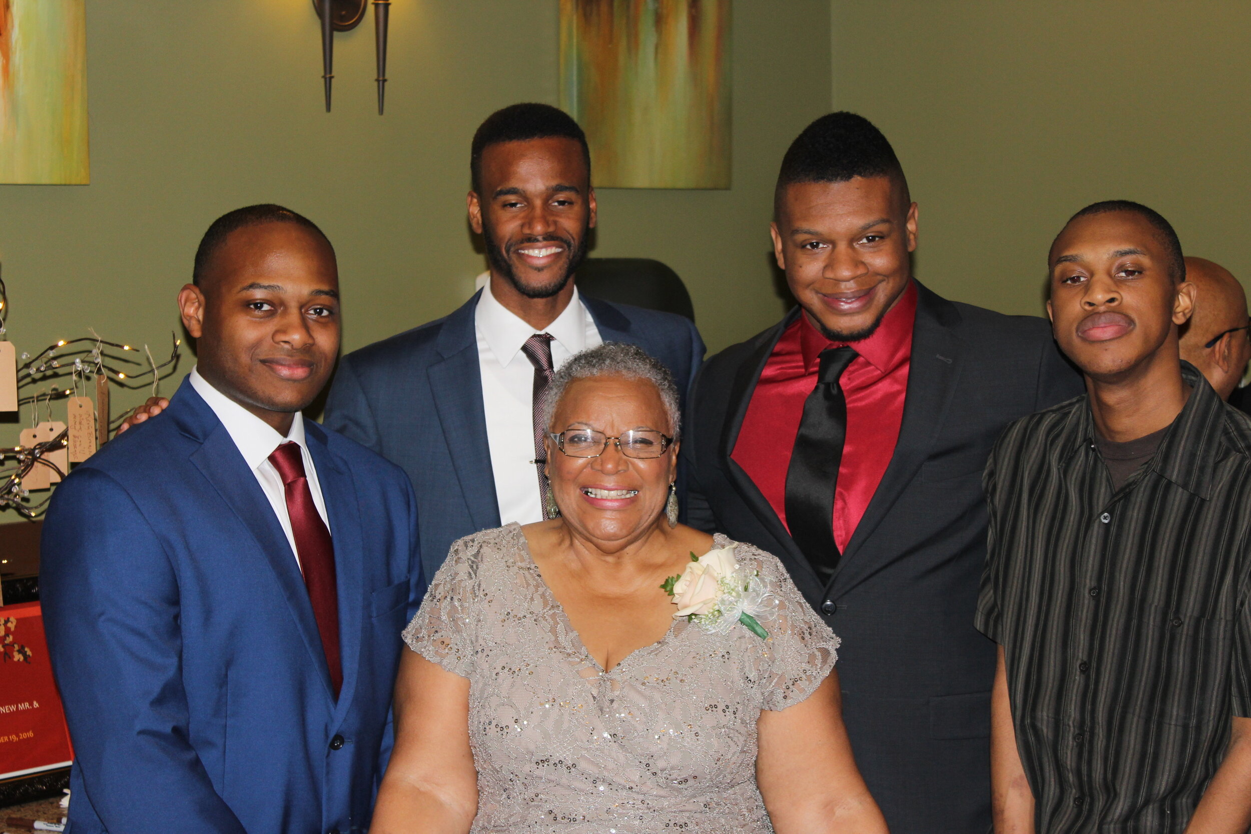 Gram with four of her grandsons