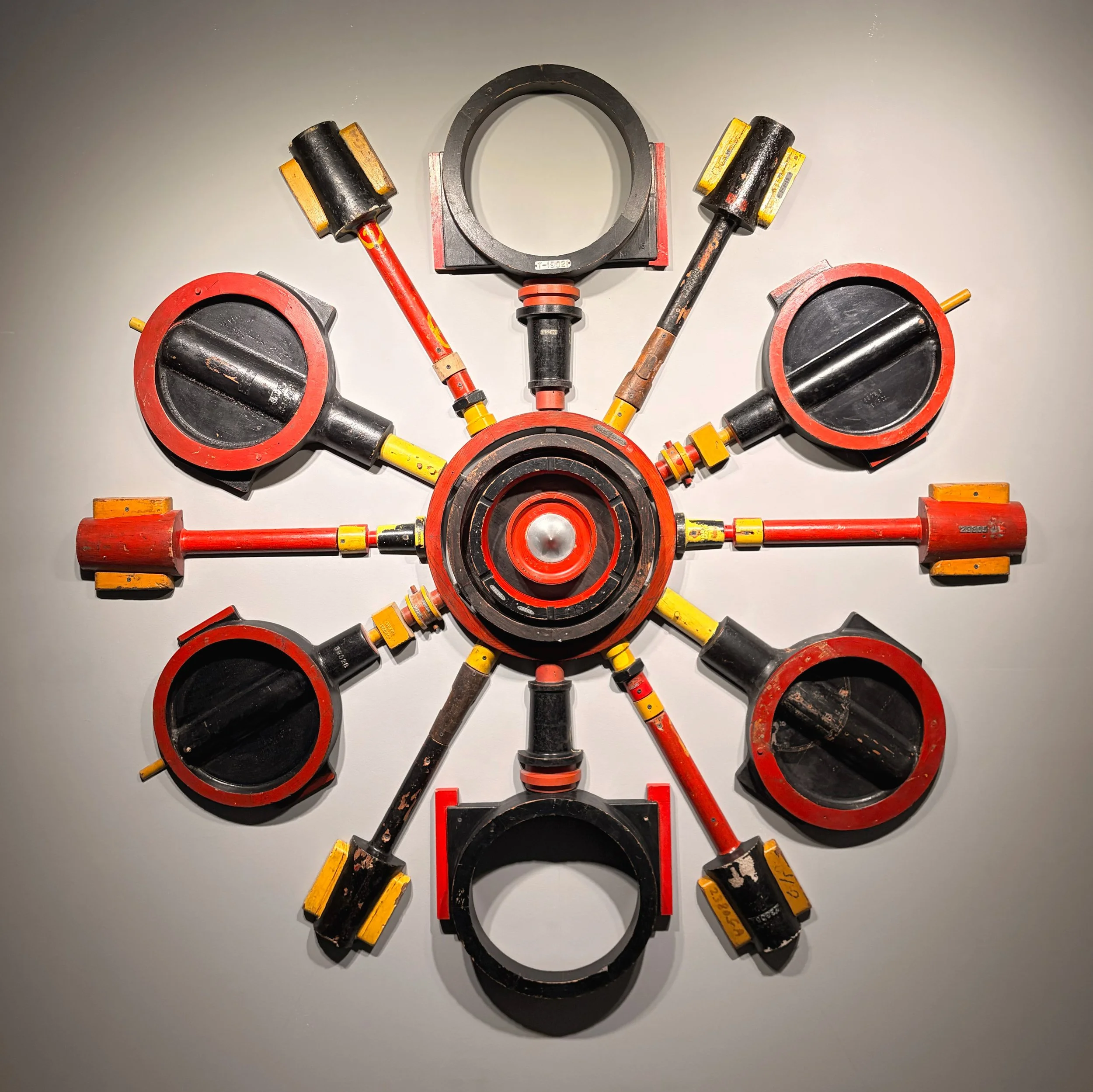 Industrial Mandala (small), 2024,
Wood-milled industrial foundry patterns,
69 x 70 inches