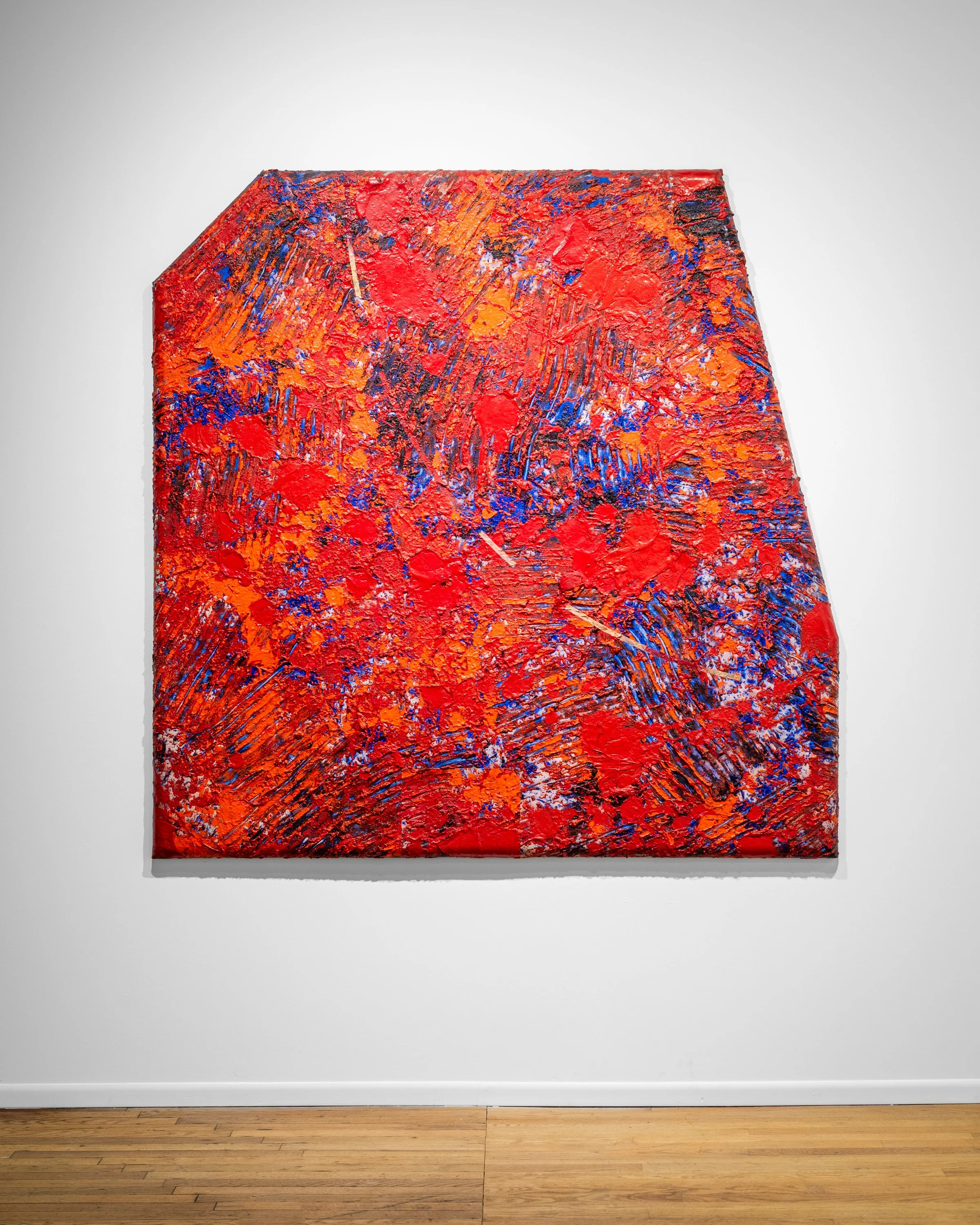 Sam Gilliam (1933-2022),
Elm (Elmer), 1981,
Acrylic on collage canvas on beveled stretcher,
70 x 74 inches