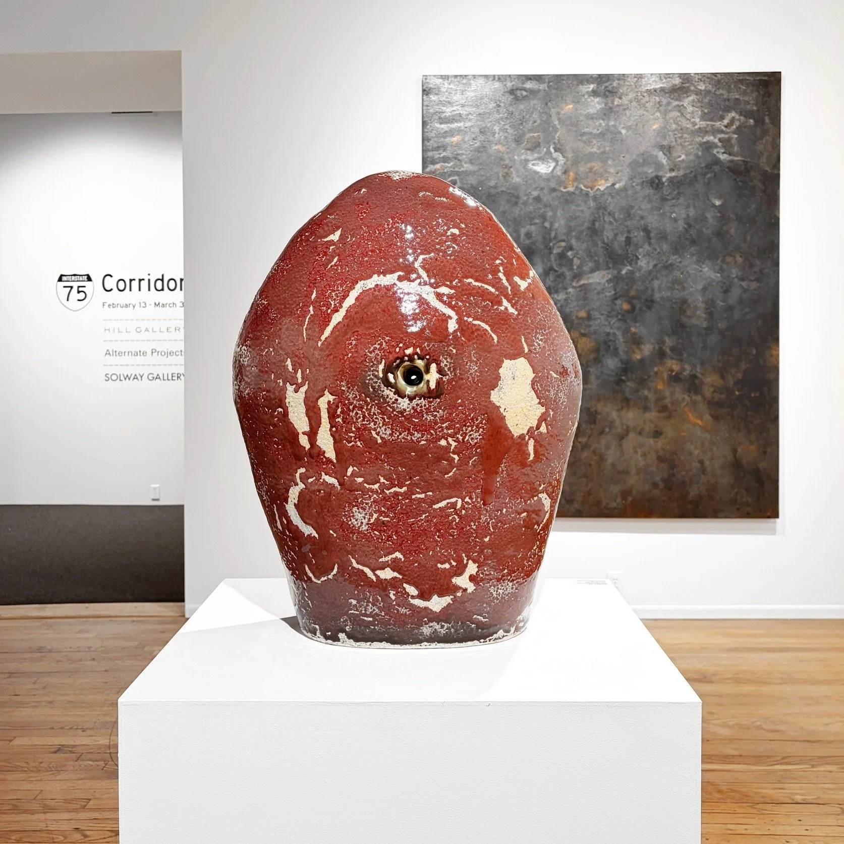 From our current exhibition 🛣️ I-75 CORRIDOR 🛣️

1. Eva Kwong (b. 1954), 'Navel of the Universe / Whisper to Your Beloved,' 2025, Stoneware, porcelain, glaze, 25 1/4 x 18 3/4 9 3/4 inches

2. Close-up of 'Navel of the Universe / Whisper to Your Bel