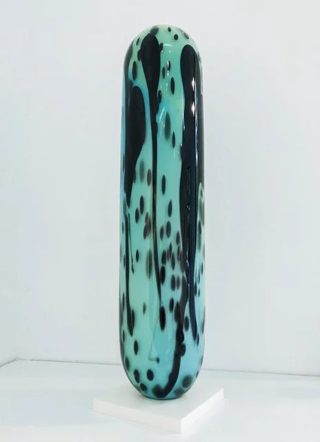 JOHN TORREANO (1941 -), Untitled (Teal), 2020, Hand Blown Glass, Height: 24 x 5.5 inches in diameter, Signed & dated on base
