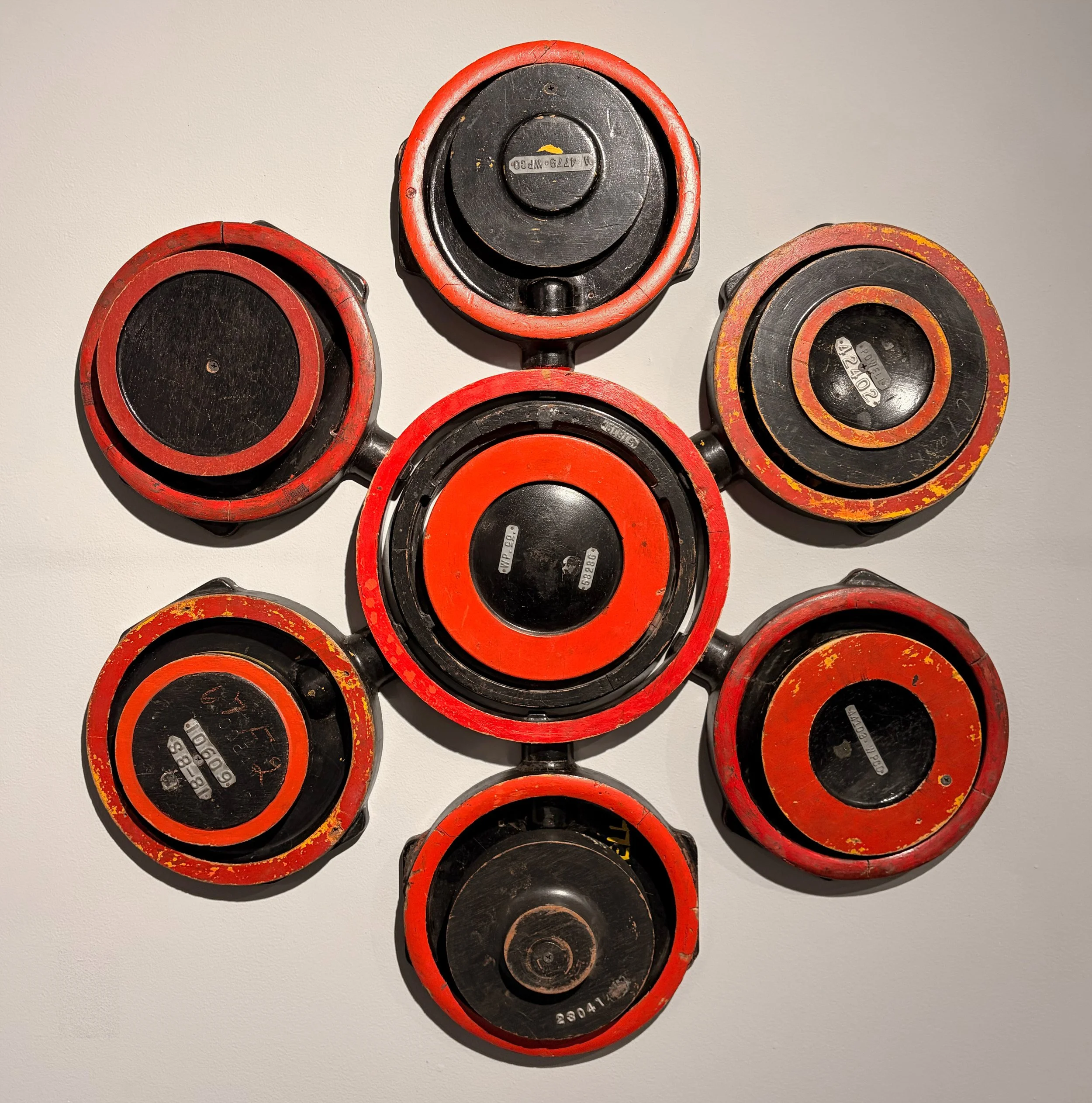 Red & Black Daisy, 2010,
Wood-milled industrial foundry patterns,
31 x 29 inches