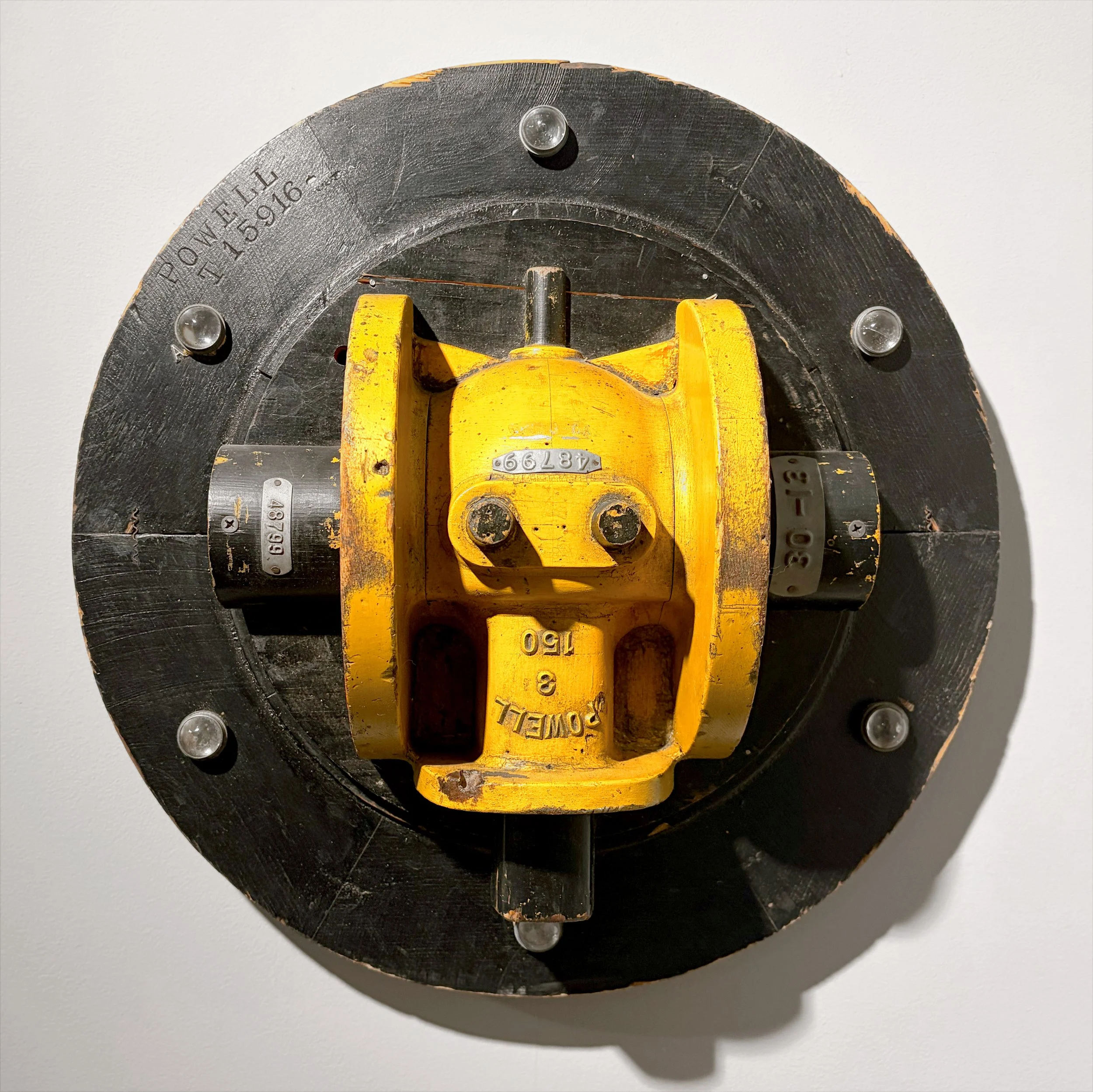 Yellow Trophy Head, 2015,
Wood-milled industrial foundry patterns,
19 x 19 inches