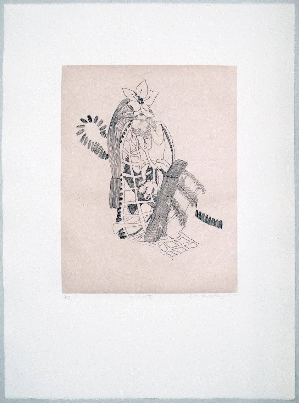 Carmel Buckley (b. 1956),
J.J.G. I - VI, 2011,
A suite of 6 Chine collé etchings on Arches cover paper,
Edition of 10 of each print,
Paper: 18 x 12 inches