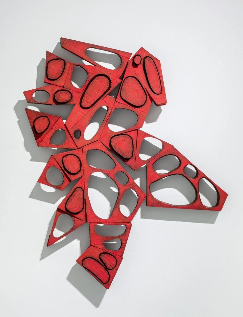 MEL KENDRICK (b. 1949), Untitled, 2014, Mahogany and Japan Color Branded MK on inside mount, Studio#: MK2014-013S\, 46 x 34 x 3 inches