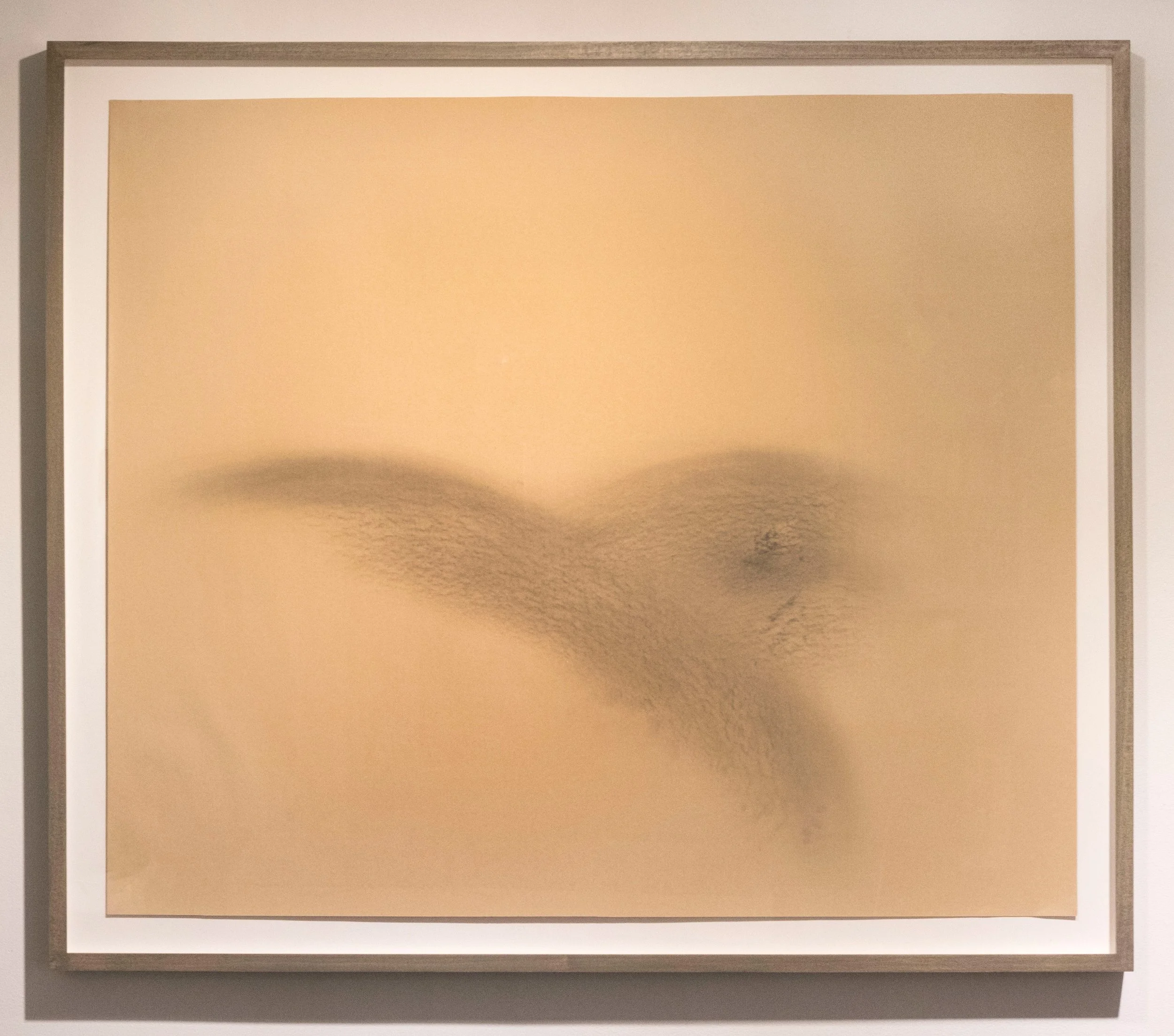 Drum Brush Drawing, 2001,
Steel on sandpaper,
Paper: 34 1/2 x 41 inches,
Frame: 39 1/4 x 45 3/4 inches