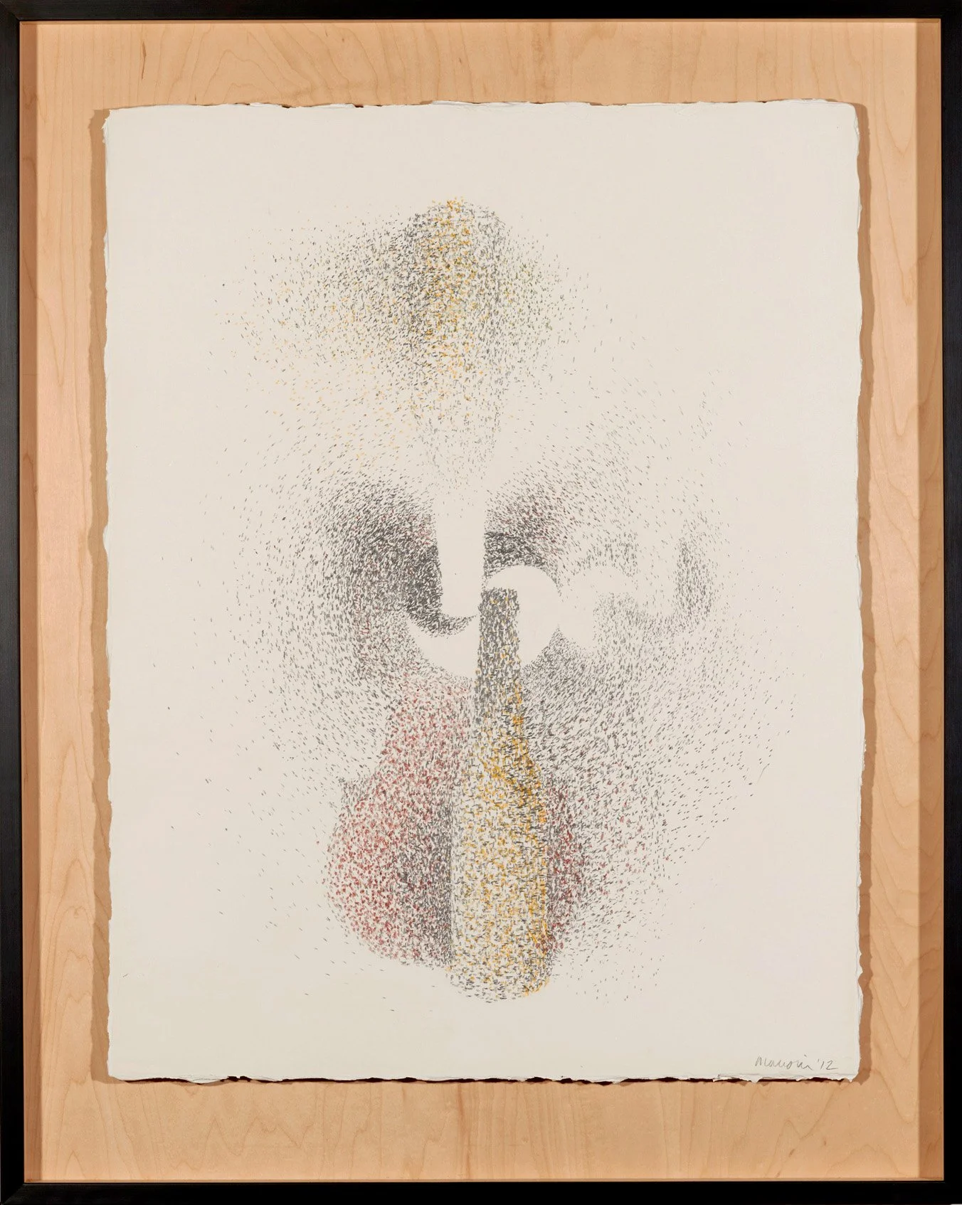 Male/Female, Beer/Violin, 2012,
Graphite on plaster mounted on wood,
Plaster: 28 1/4 x 22 inches,
Frame: 35 x 28 inches