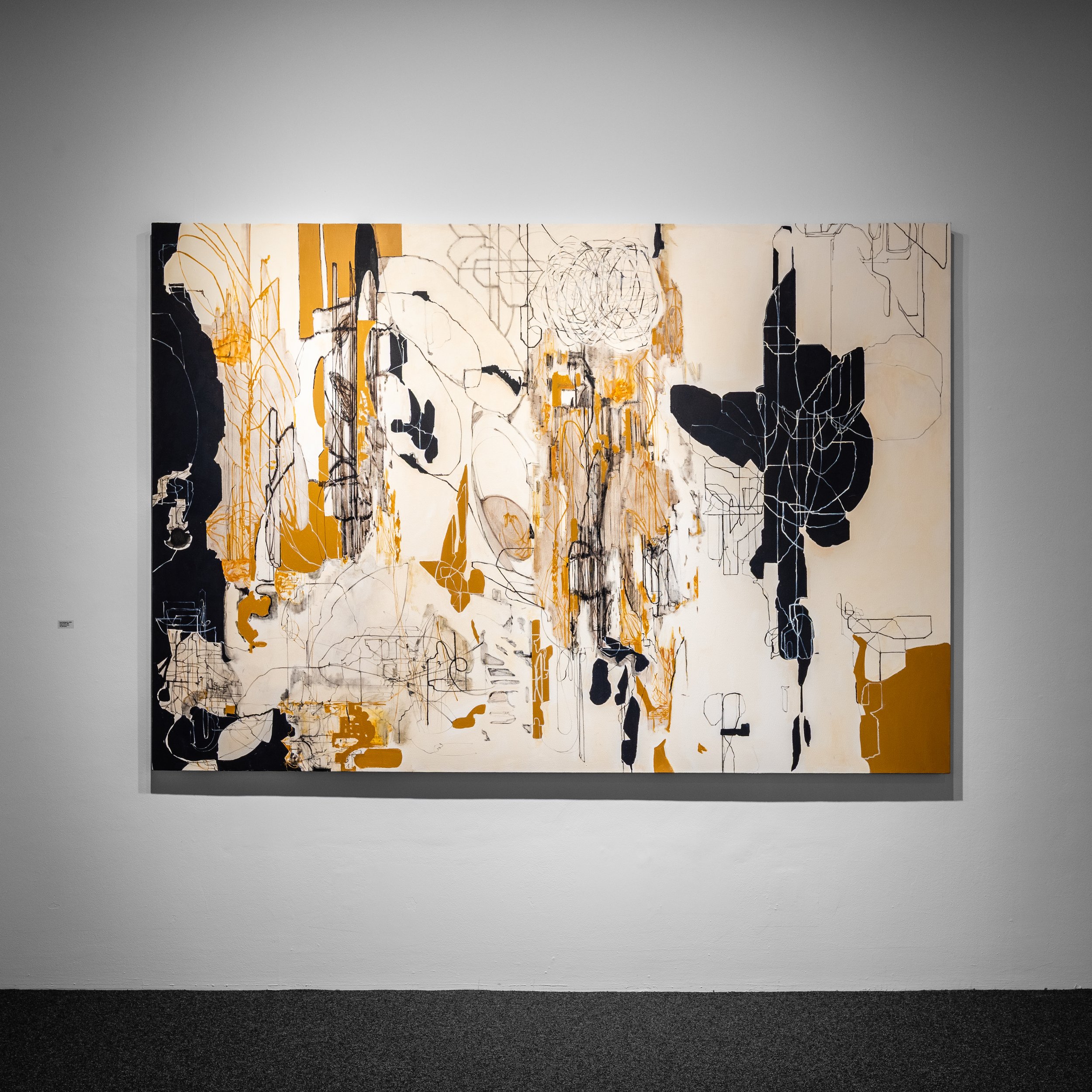 Rocio Rodriguez (b. 1952),
Coup de Main, 2005,
Acrylic, oil on canvas,
72 x 104 inches