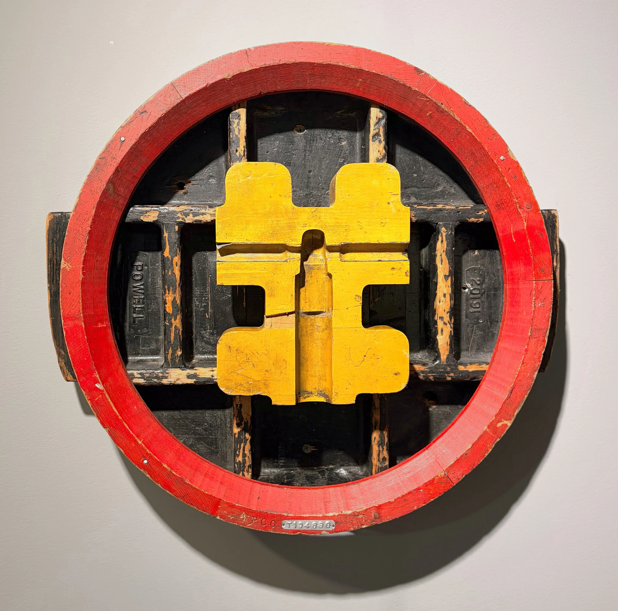 Yellow Cat, 2010,
Wood-milled industrial foundry patterns,
23 x 23 inches