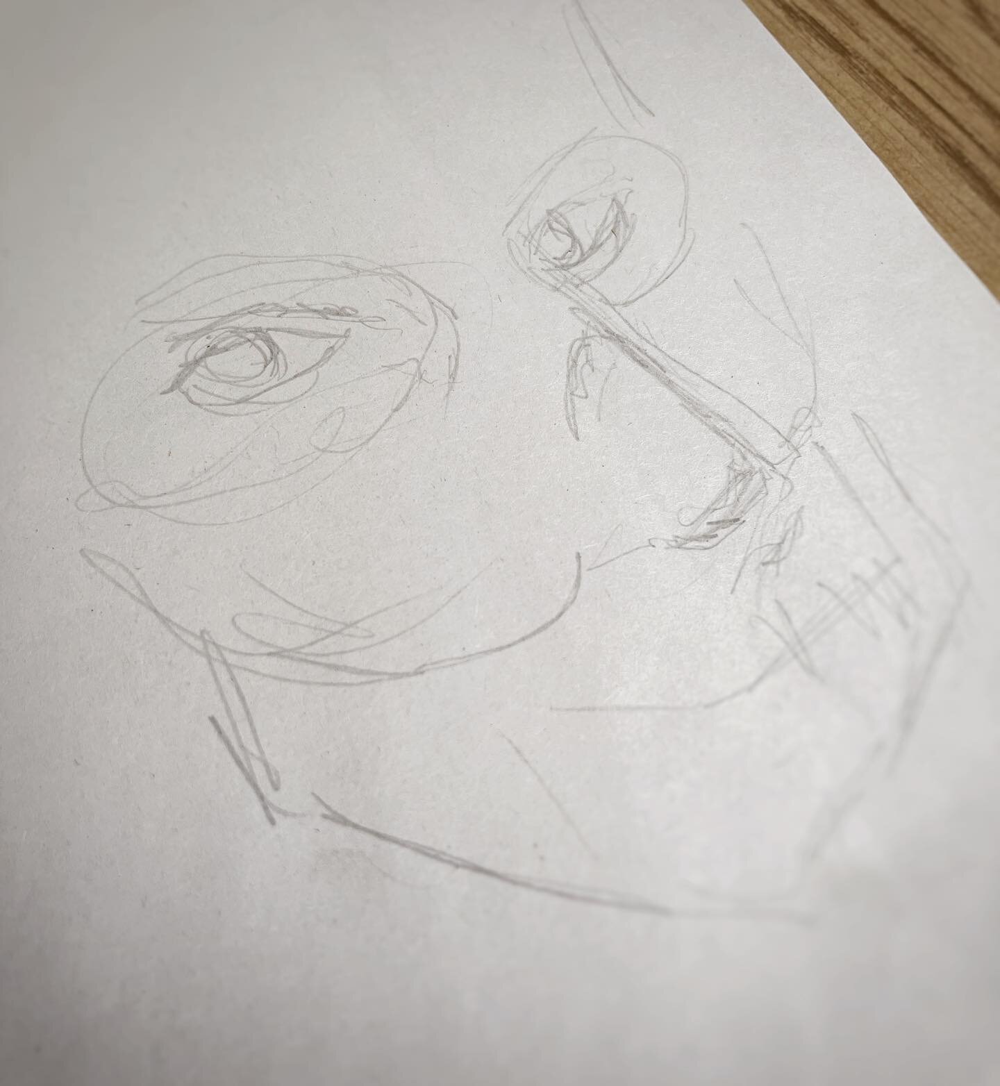 When you are teaching portraits and something interesting and slightly sinister happens.🎉 #drawing #sketch #newsprintwarmup #demo #yqrart #yqrartist #teachart