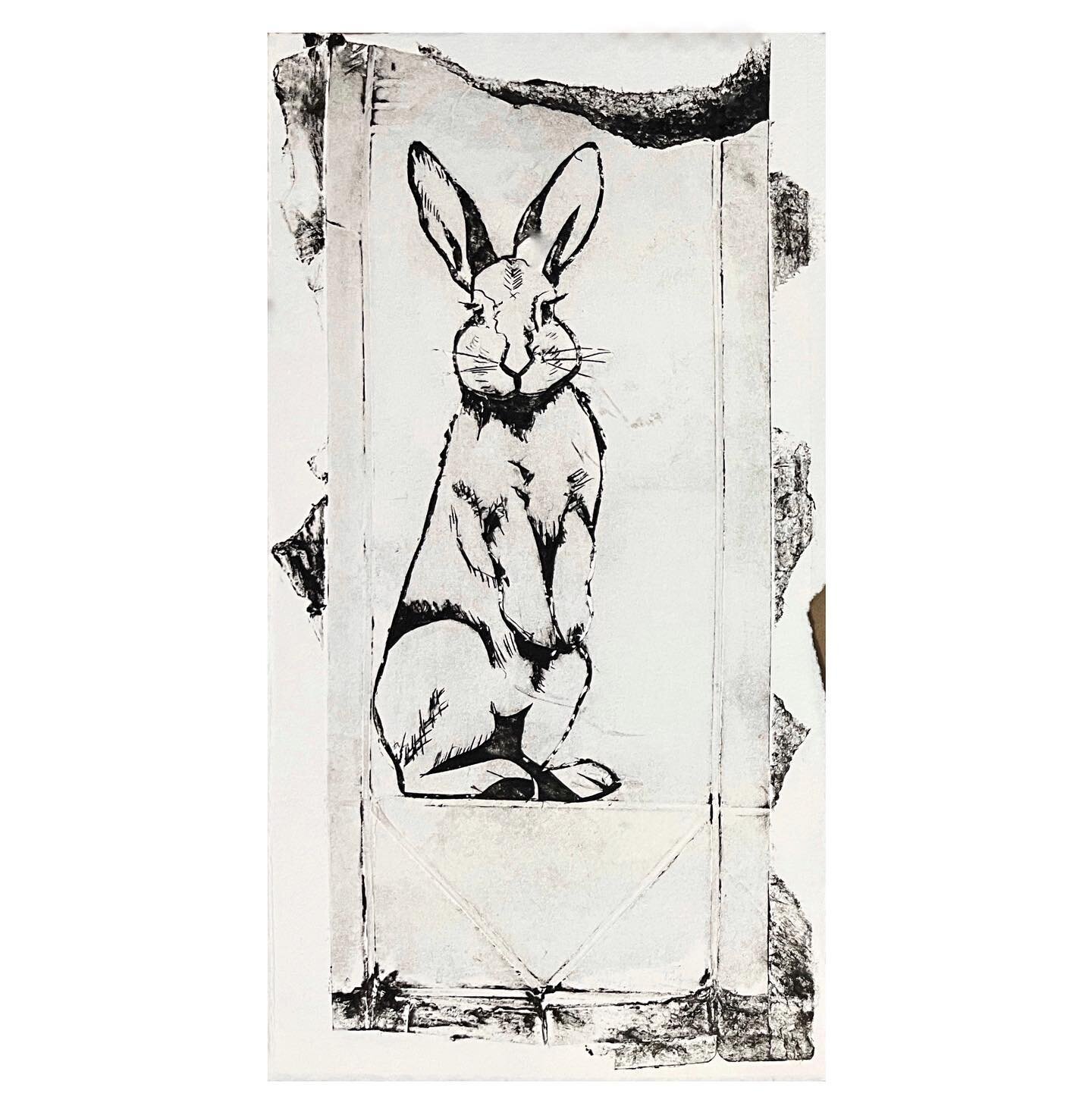 Bunny bun bun. 6 print run. haha it rhymes #simpleprintmaking #printmaking #rabbit #bunny