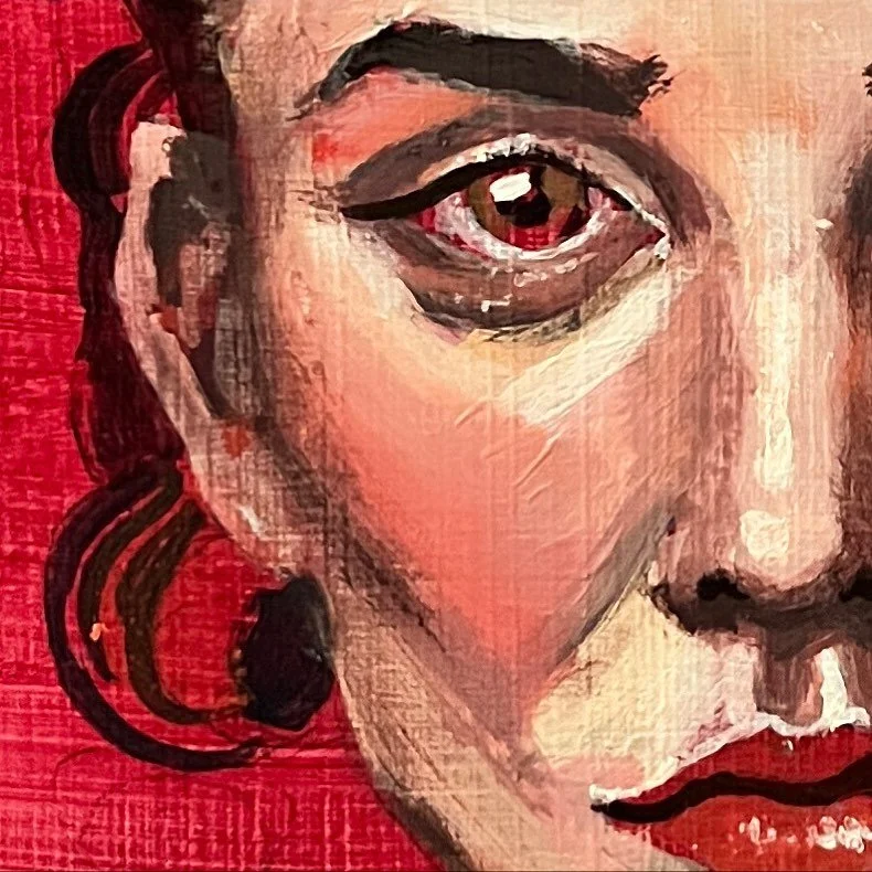 Red underpainting on my WIP