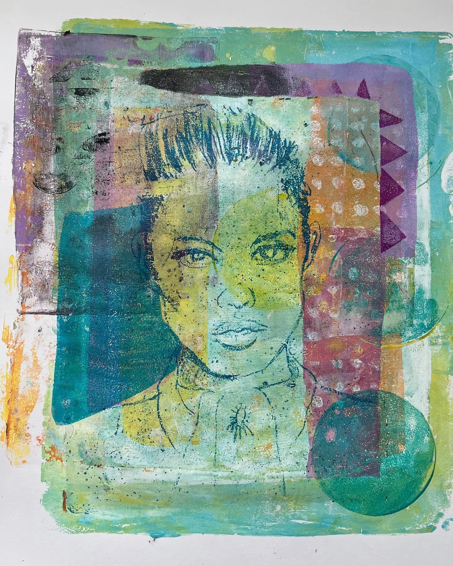 Some times you need to follow along to learn new techniques. Some of my first attempts with Gelli printing were trying techniques demoed by the master @ yeatesmakes on YouTube. Love to learn!