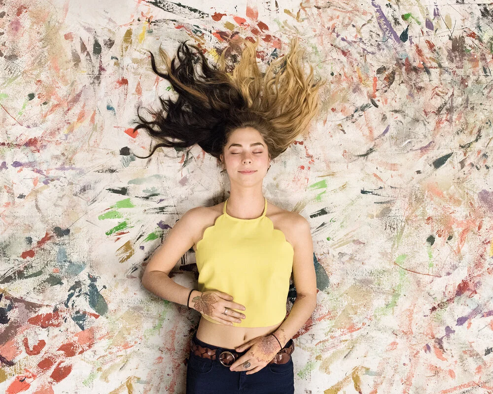 Mandy Caskey, aka Miss Birdy, muralist and artist. Retouching.