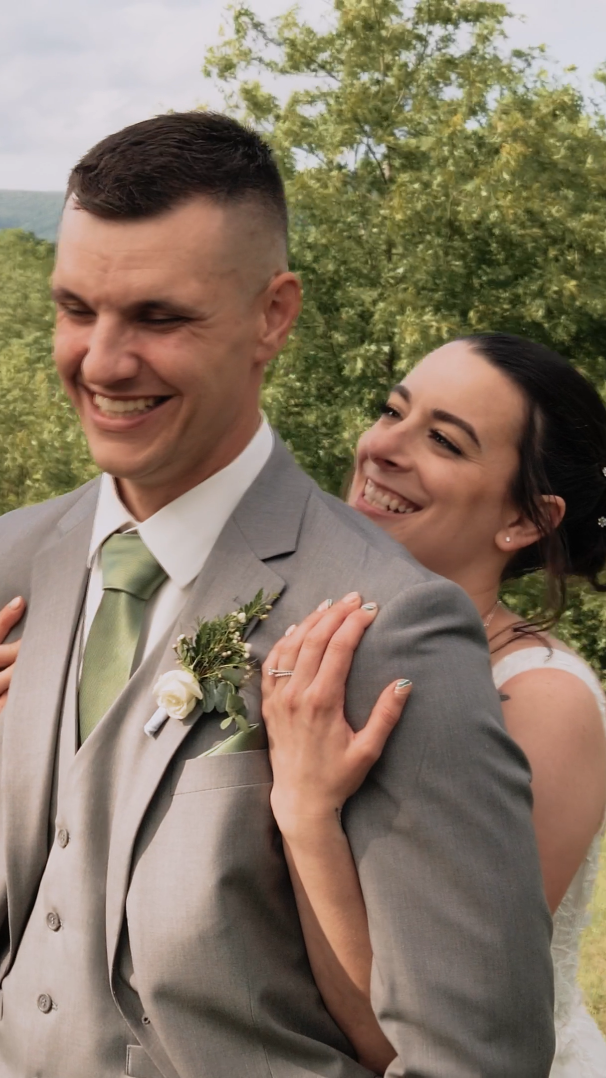 Candid bride and groom moment captured by Zimmerman Videography in Pennsylvania