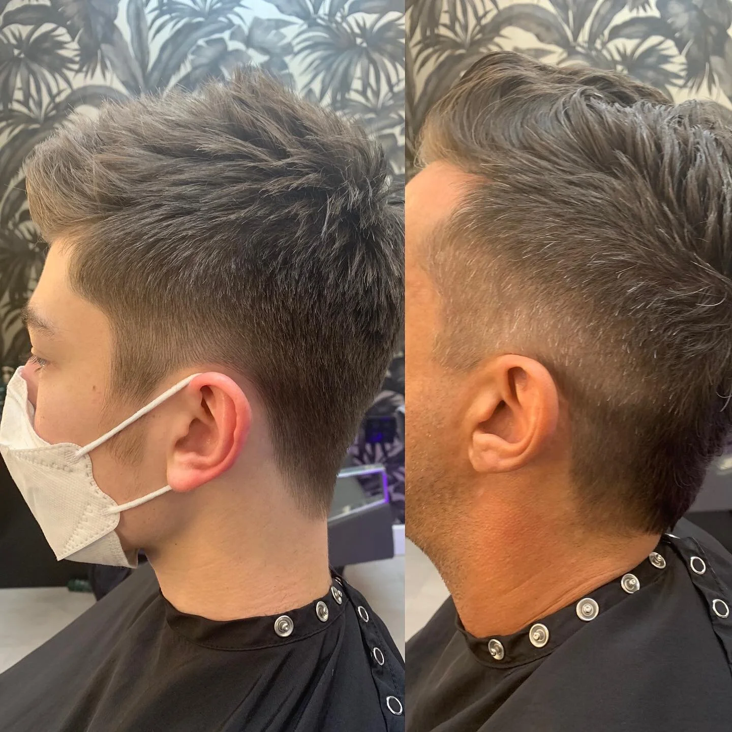 No two hairs are alike! From jet straight on the left achieving this look with a tailored maid hair cut with only scissors to curly on the right and used clippers to achieve this look 👀 what ever you texture hair you I can find a way to suit your ne