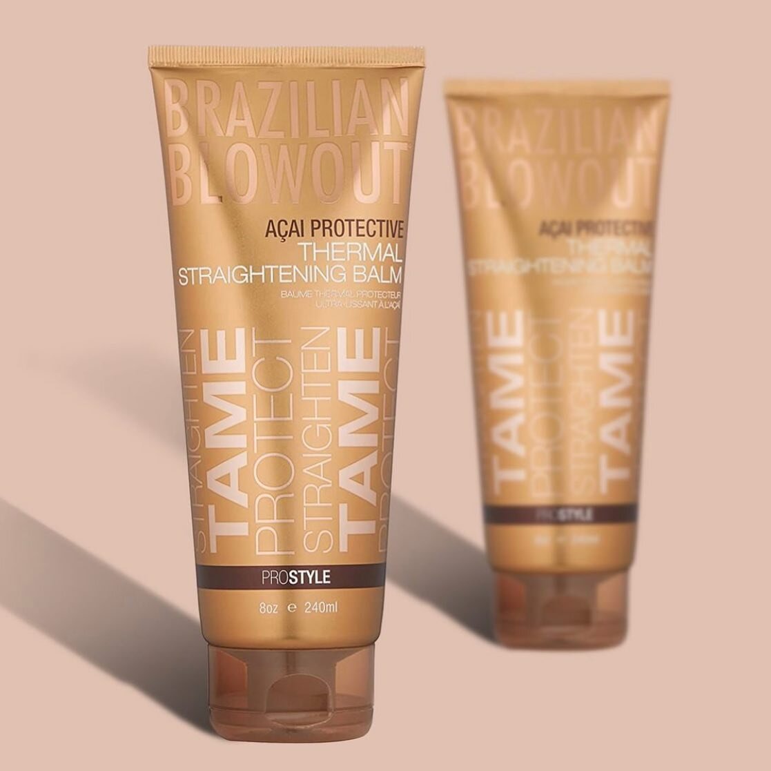 Tired of fighting the humidity? Tame frizz while protecting your hair from environmental stresses with the help of Brazilian Blowout Thermal Straightening Balm! Available @carlospachecosalon