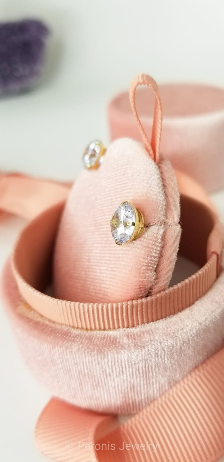 18K 8MM CZ STUD