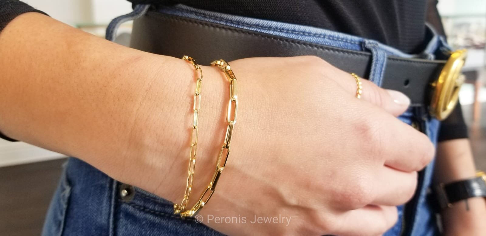18k Paper Clip Bracelet
