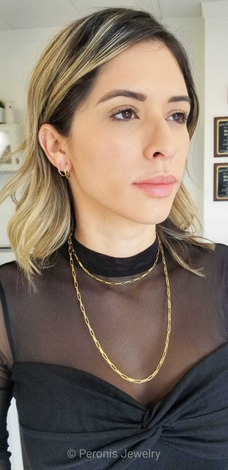 18k Paper Clip Chain 24"