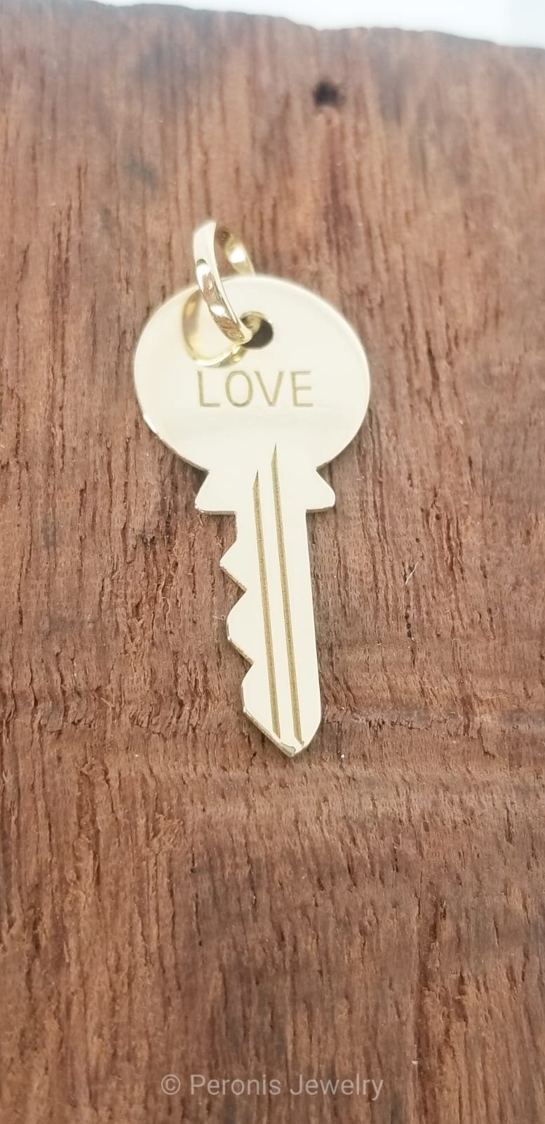 18K Solid Gold Love Key