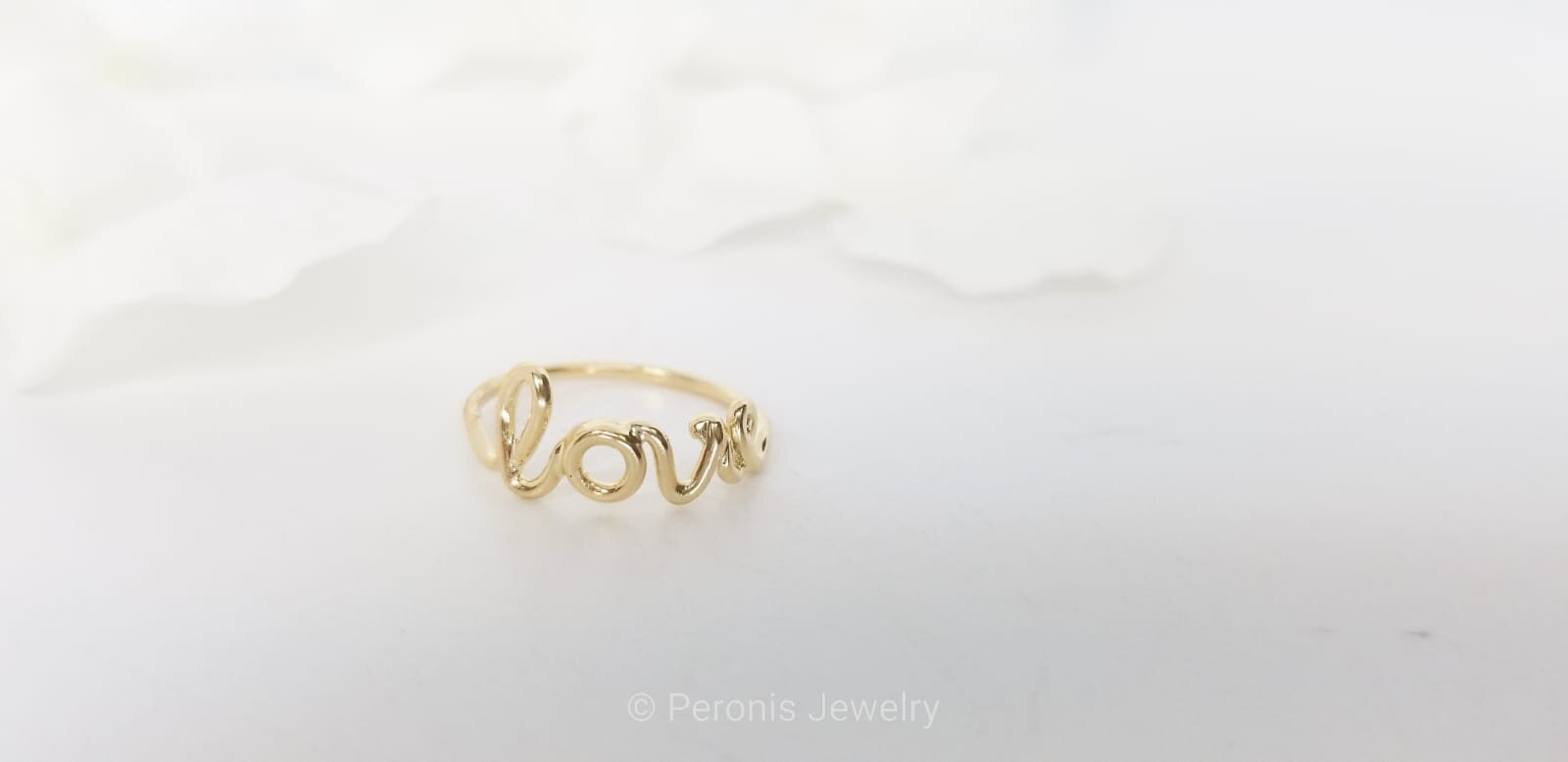 18k Solid Gold Wire Love Ring